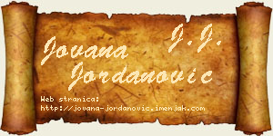 Jovana Jordanović vizit kartica